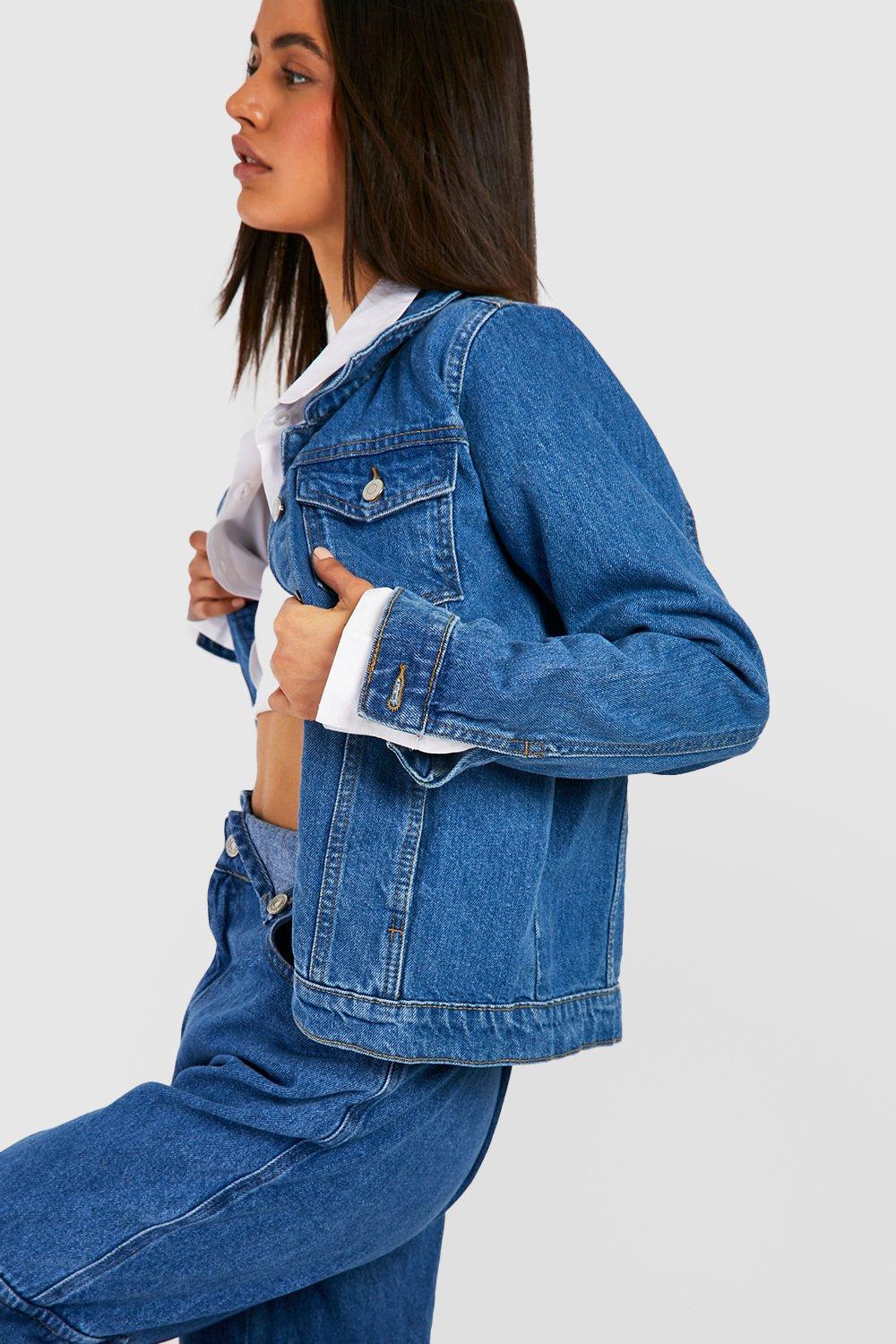 Plus Oversized Borg Denim Jacket boohoo IE